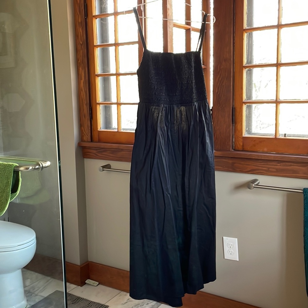 Cute Old Navy cotton dress with gathered top and open back.